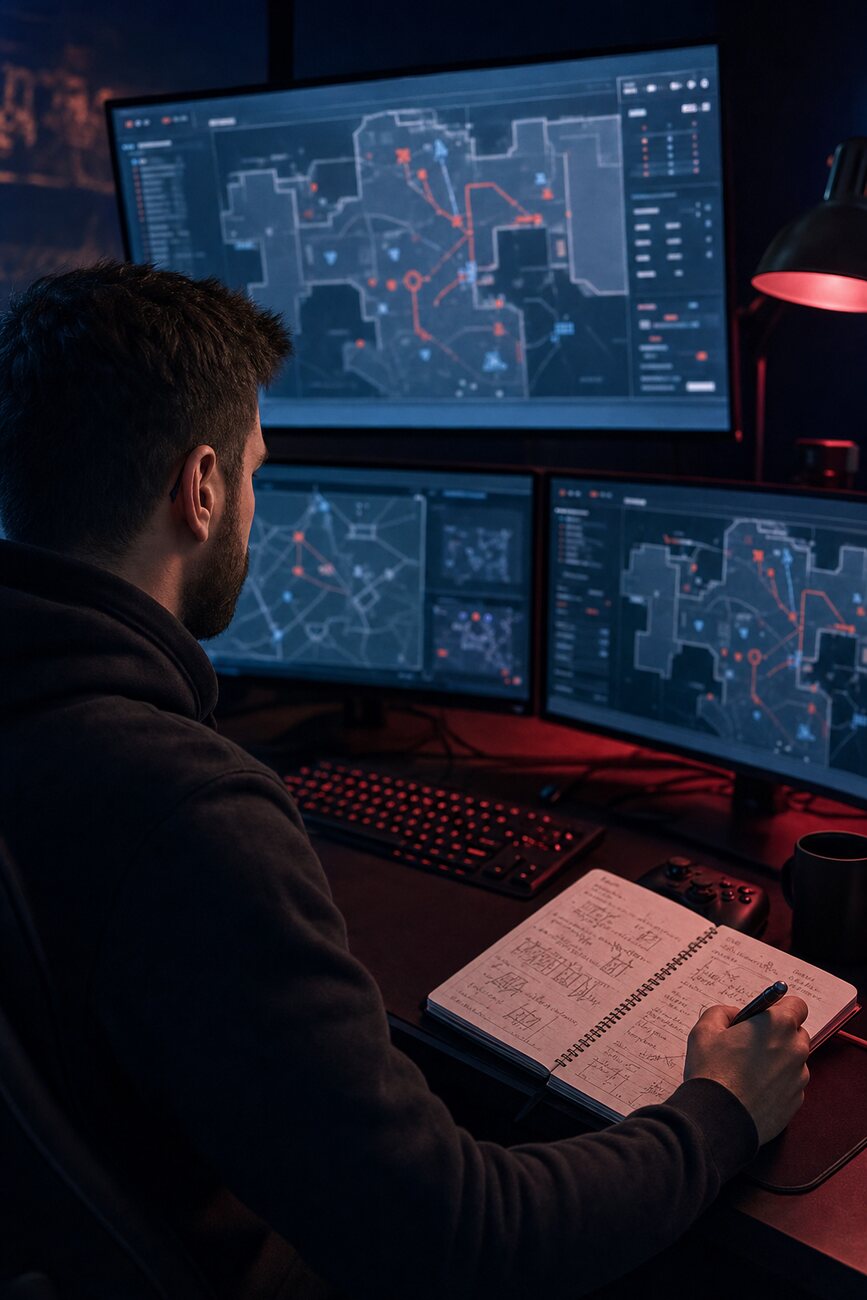 Betmatch analyst reviewing a tactical replay and loadout notes